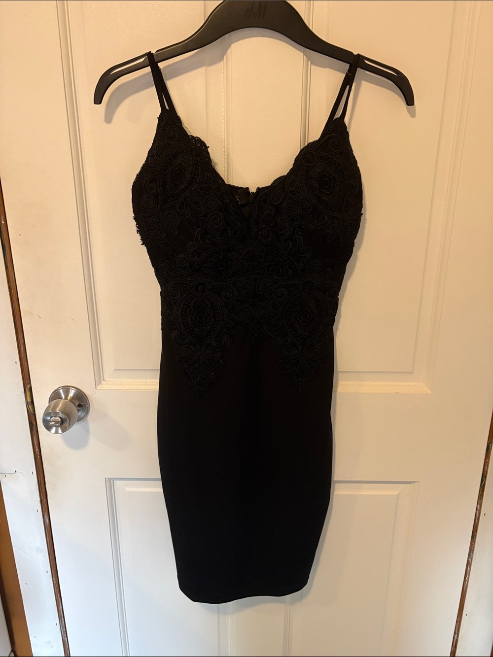 Entry Black Lace Bodice Slip Dress
